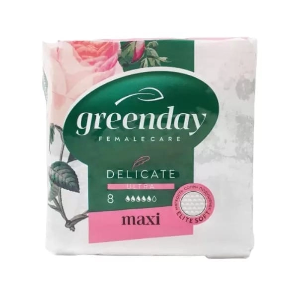 Прокладки Green day Delicate, Ultra Maxi, 5 капель, 8 шт