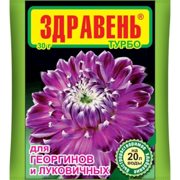Удобрение Здравень турбо для георгинов и луковичных 30 г